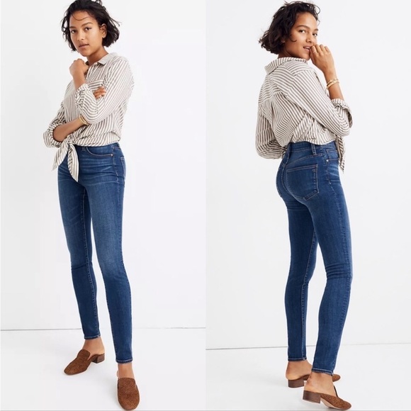 Madewell Denim - Madewell Curvy High Rise Waist Fit Blue Denim Stretchy Size 27 Skinny Jeans EUC
